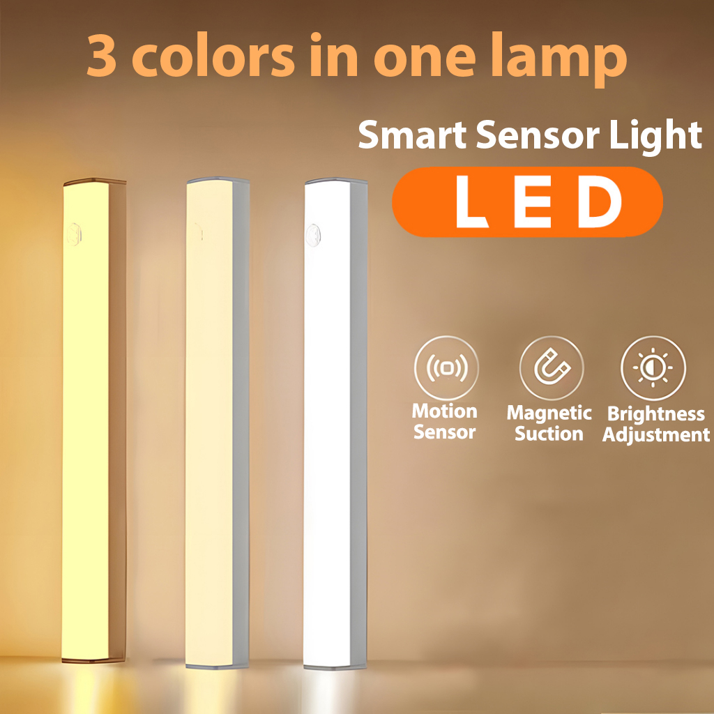 ไฟ LED แบบชาร์จไฟได้ USB Night Light Motion Sensor สมาร์ทไร้สายความสว่างปรับแสง