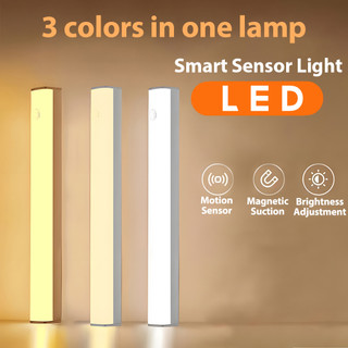 LED Light Rechargeable USB Night Light Motion Sensor Smart Wireless Brightness Adjustable Lighting
