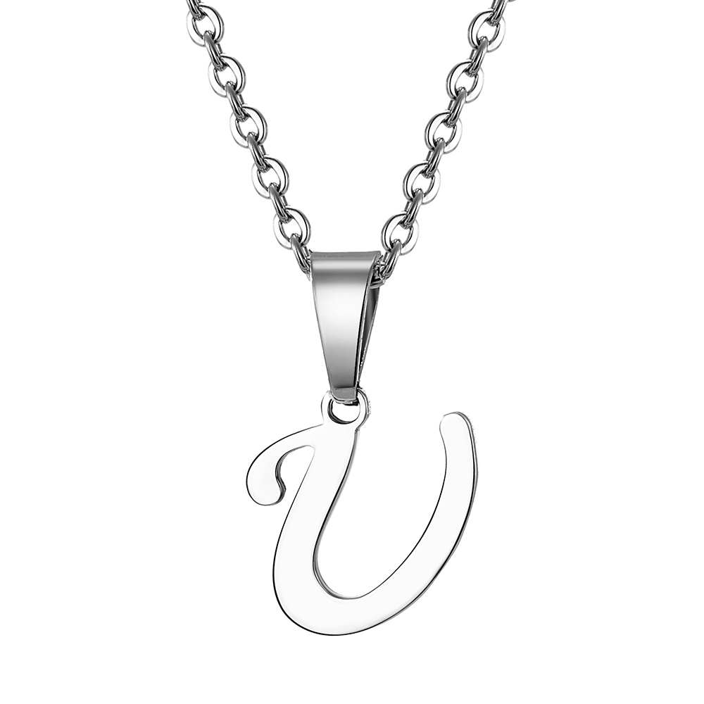 แฟชั่นใหม่สแตนเลสตัวอักษรจี้สร้อยคอขัดเค้นคอเครื่องประดับคู่ - รูปที่ 4