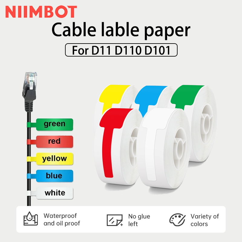 Niimbot ป้ายแท็กสายไฟเบอร์ D11 D110 D101 สําหรับจัดระเบียบสายเคเบิลเครือข่าย