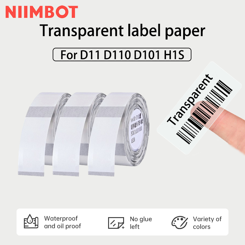 Niimbot สติกเกอร์ใส กันน้ํามัน กว้าง 12-15 มม. D11 D110 D101 สําหรับครัวเรือน