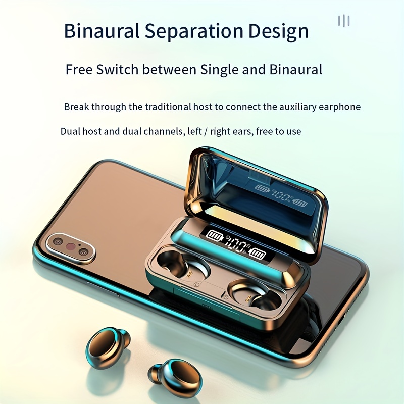 หูฟังบลูทูธไร้สาย TWS 5.3 ระบบสัมผัส เสียงเบส พร้อมไมโครโฟนในตัว กันน้ํา สําหรับเล่นกีฬา