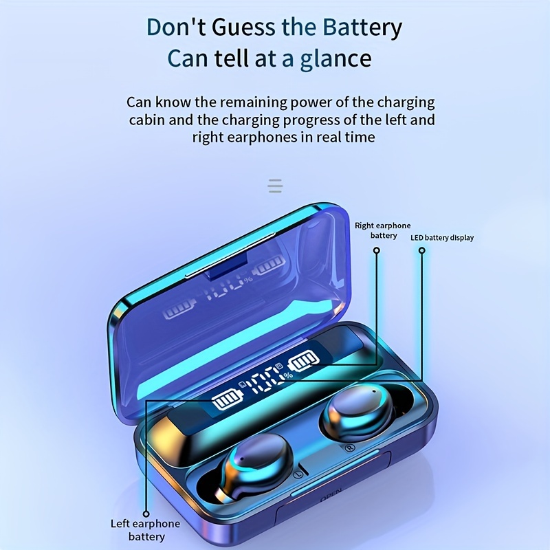 หูฟังบลูทูธไร้สาย TWS 5.3 ระบบสัมผัส เสียงเบส พร้อมไมโครโฟนในตัว กันน้ํา สําหรับเล่นกีฬา