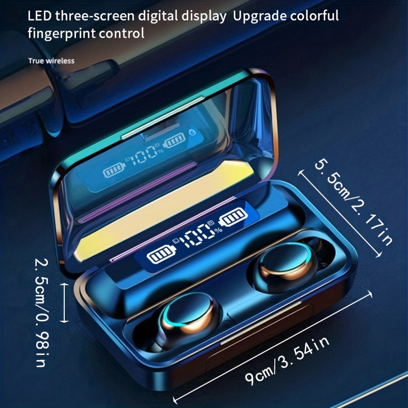 หูฟังบลูทูธไร้สาย TWS 5.3 ระบบสัมผัส เสียงเบส พร้อมไมโครโฟนในตัว กันน้ํา สําหรับเล่นกีฬา