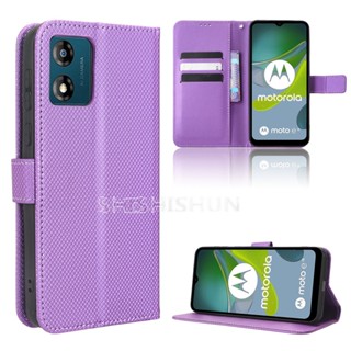 เคสโทรศัพท์มือถือหนัง ฝาพับ พร้อมช่องใส่บัตร สําหรับ Motorola Moto E13 4G MotoE13 4G