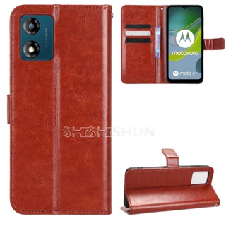 เคสโทรศัพท์มือถือหนัง ฝาพับ พร้อมช่องใส่บัตร สําหรับ Motorola Moto E13 4G MotoE13 4G