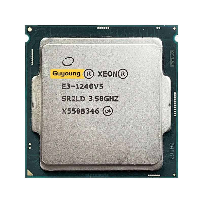 โปรเซสเซอร์ Xeon E3-1240 v5 E3 1240v5 E3 1240 v5 3.5 GHz ใช้แล้ว Quad-Core แปดเธรด 80W LGA 1151