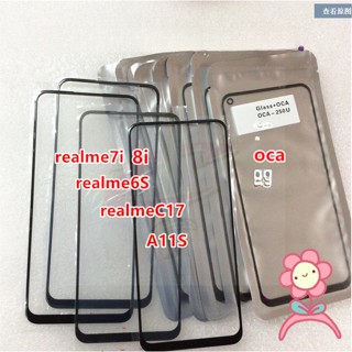 แผ่นกระจก LCD (ไม่มีดิจิไทเซอร์ LCD) สําหรับ Realme 2 3 3i 5 6 Pro 7 Pro 5i 5S 6i 6S 7i C3 C11 C12 C15 C20 C21 C21Y C25Y