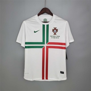 เสื้อกีฬาแขนสั้น ลายทีมชาติฟุตบอล Portugal 2012 ชุดเยือน สไตล์เรโทร คุณภาพสูง