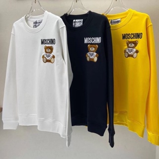 Moschino เสื้อกันหนาว ผ้าขนหนู ปักลายหมี สามมิติ สําหรับผู้ชาย และผู้หญิง