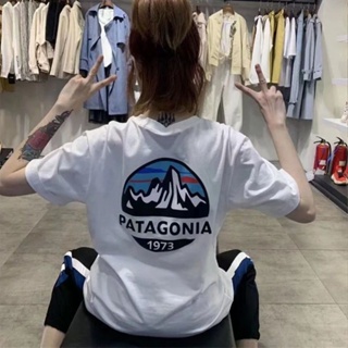 เสื้อยืดแขนสั้น พิมพ์ลายภูเขาหิมะ Patagonia สไตล์คลาสสิก สําหรับผู้ชาย และผู้หญิง