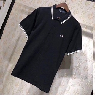 FRED PERRY เสื้อโปโลแขนสั้น ผ้าฝ้าย ทรงหลวม ขนาดใหญ่ เหมาะกับใส่ทํางาน สําหรับผู้ชาย