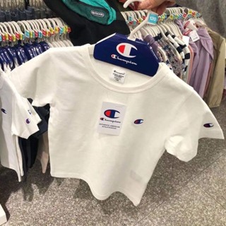 champion เสื้อยืดแขนสั้น ปักลายแชมเปี้ยน สีขาว ขนาดเล็ก สําหรับแม่ และลูก