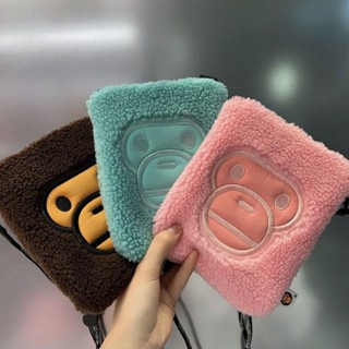 พร้อมส่ง BAPE BABY MILO POUCH กระเป๋าใส่โทรศัพท์มือถือ ผ้าฟลีซ ลายการ์ตูนลิงน้อยน่ารัก