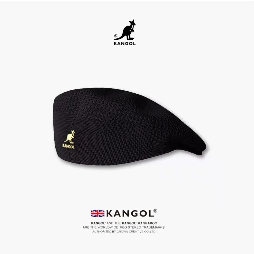 Kangol 504 หมวกเบเร่ต์ ผ้าวูล ตาข่าย หมวกจิตรกร ฤดูร้อน หมวกบาง