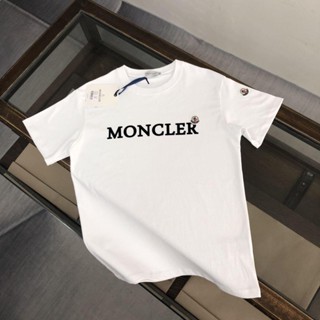 Moncler Moncler 23 เสื้อยืดคอกลม แขนสั้น ผ้าฝ้าย ทรงหลวม สไตล์ยุโรป และอเมริกา สําหรับผู้ชาย