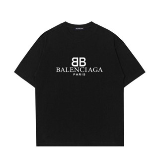 Balenciaga 23 ใหม่ เสื้อเชิ้ตแขนสั้น ทรงหลวม หรูหรา คลาสสิก สําหรับผู้ชาย และผู้หญิง