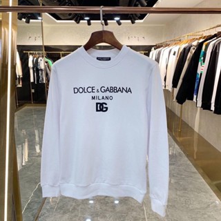 เสื้อกันหนาว คอกลม พิมพ์ลายโลโก้ตัวอักษร Dolce &amp; Gabbana DG ทรงหลวม สําหรับผู้ชาย และผู้หญิง 2023