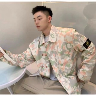 ใหม่ Supr ** eme 22SS Stone * Head * Island เสื้อแจ็กเก็ต ลายพราง สําหรับผู้ชาย ผู้หญิง