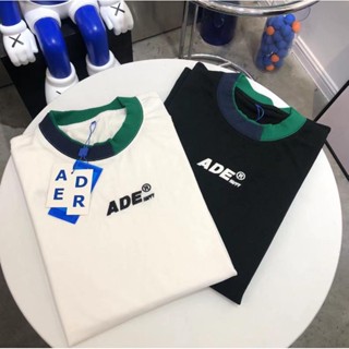 Ader ERROR 2023ss เสื้อยืดคอกลม แขนยาว ผ้าฝ้ายแท้ พิมพ์ลายตัวอักษร ทรงหลวม สีตัดกัน แฟชั่นฤดูใบไม้ร่วง สําหรับผู้หญิง