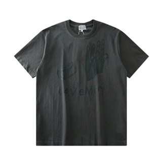 Life CAVEMPT OVERDYE CE เสื้อยืดแขนสั้น พิมพ์ลายปาล์ม สีเทา สําหรับผู้ชาย และผู้หญิง