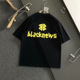 Balenciaga 23SS เสื้อยืดคอกลม แขนสั้น พิมพ์ลายกราฟฟิติ สามมิติ แฟชั่นฤดูร้อน สําหรับผู้ชาย และผู้หญิง