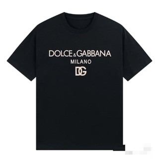 เสื้อยืดแขนสั้น พิมพ์ลายตัวอักษร Dolce &amp; Gabbana แฟชั่นฤดูร้อน สไตล์ยุโรป และอเมริกา สําหรับผู้ชาย