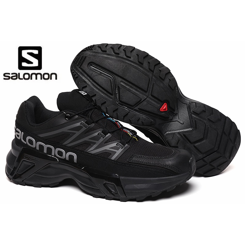 [ของแท้ 100%] Salomon Solomon รองเท้าผ้าใบลําลอง ดูดซับแรงกระแทก สีดํา เหมาะกับการเดินป่า 40-45
