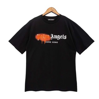 เสื้อยืดแขนสั้นลําลอง ผ้าฝ้าย ทรงหลวม พิมพ์ลายกราฟฟิติ Palm Angels Palm Angels สําหรับผู้ชาย และผู้หญิง