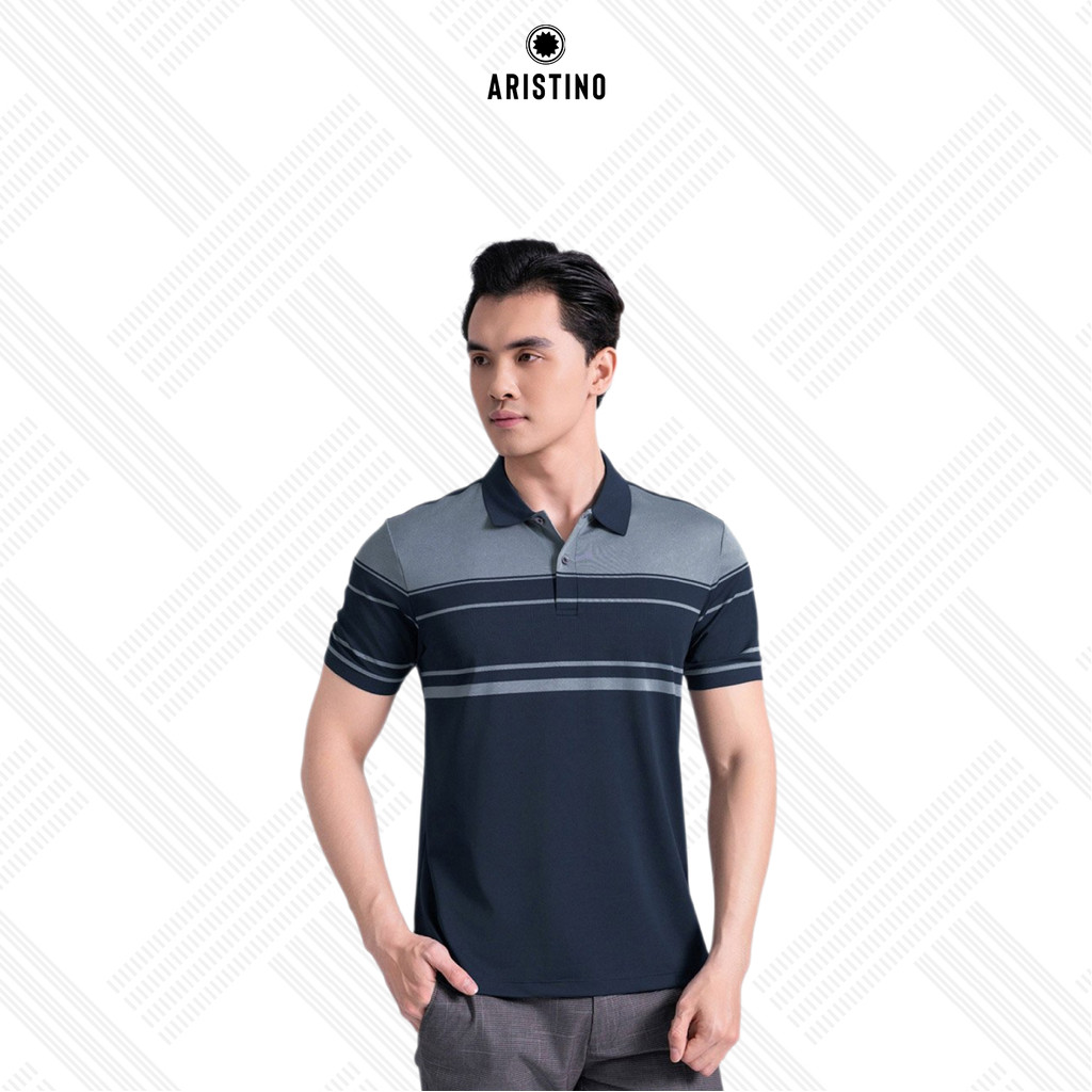 เสื้อโปโลลายสก๊อตผู้ชาย Aristino Regular Fit APS100AS2 น้ําหนักเบาและมีดีไซน์คอและแขนเสื้อที่แข็งแกร