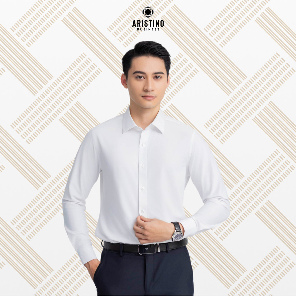 ARISTINO BUSINESS เสื้อเชิ้ตแขนยาวผู้ชาย สีขาวเรียบหรู ดีไซน์หรูหรา 1LS1180Z