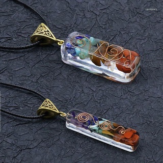 san* 7 Chakras Crystals Stones Orgone Pendant Energy Orgonite Hex Chakra Necklace