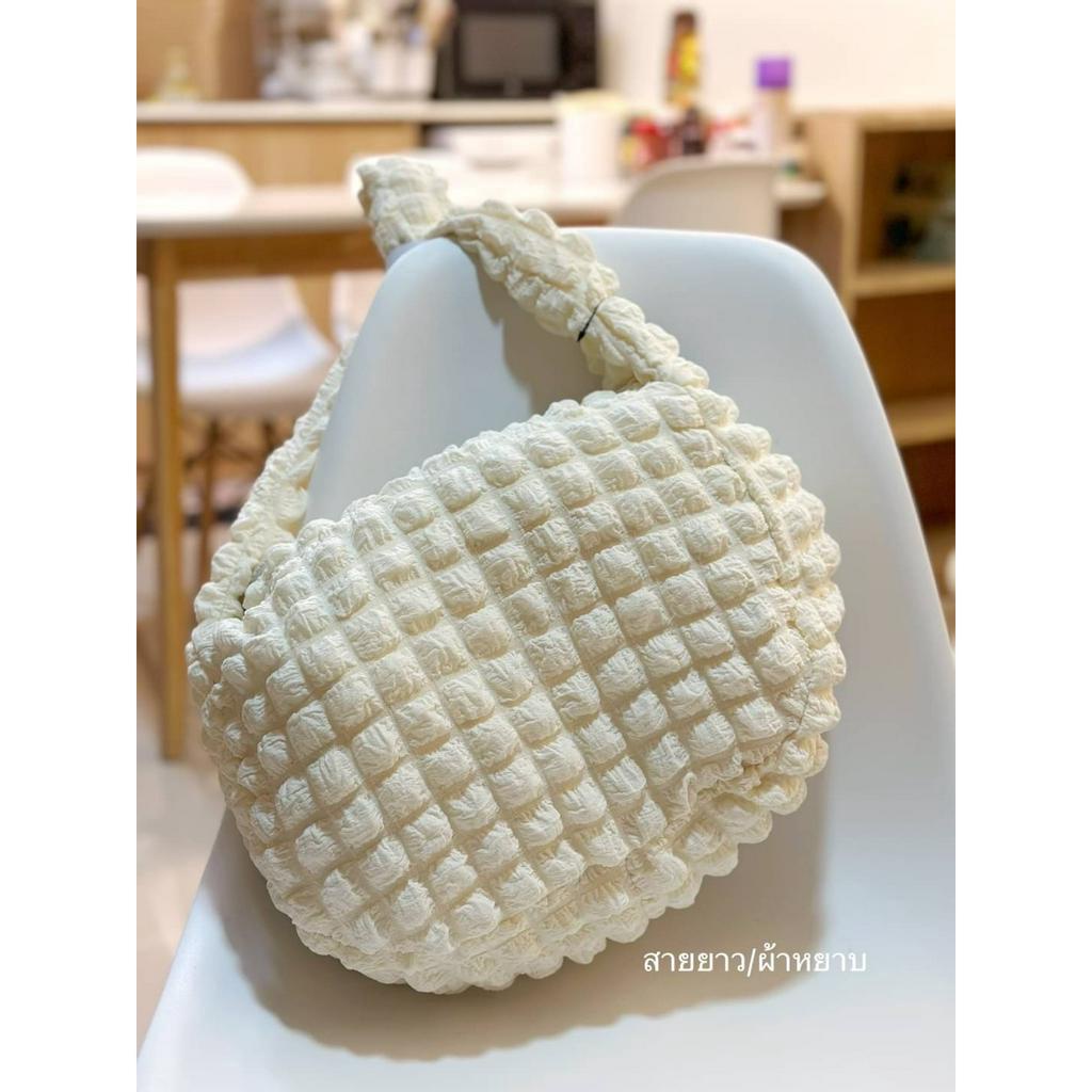 💚แท้💯 พร้อมส่ง💚Shoopen Bubble Pom Pom Hobo Bag ใบใหญ่ ไซส์ L กระเป๋าบับเบิล นุ่ม