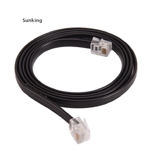 [Sunking] ใหม่ สายโทรศัพท์ ทองแดง หกขา Rj12 6P6C 6-Pin ยาว 1 เมตร