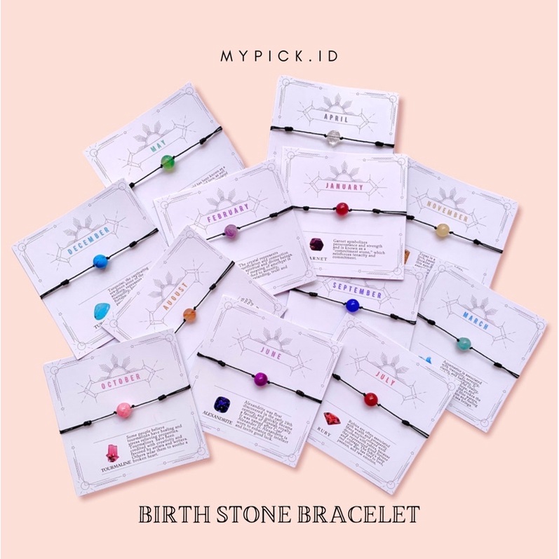 BIRTHSTONE FRIENDSHIP BRACELET ZODIAC BIRTH STONE NATURAL STONE COUPLE BRACELETHIP BRACELET
