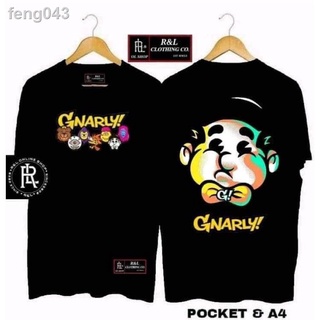 ❒2022 แฟชั่นผ้าฝ้ายเสื้อยืดผู้ชาย GNARLY พิมพ์ Unisex t เสื้อครึ่งแขนรอบคอ top tee