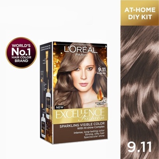 🌟 9.11 Silver Ash สีบลอนด์อ่อนประกายหม่น ครีมเปลี่ยนสีผม  ลอรีอัล  LOREAL EXCELLENCE FASHION