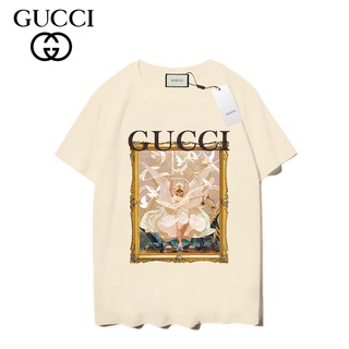 【ใหม่】Gucci เสื้อยืดแขนสั้น ผ้าฝ้าย พิมพ์ลาย แฟชั่นสําหรับผู้ชาย และผู้หญิงS-5XL