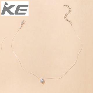 Popular Jewelry Simple Geometric Love Imitation Zircon Necklace Diamond Clavicle Chain Women f