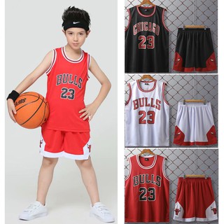 เสื้อกีฬาบาสเก็ตบอลสําหรับเด็ก # 23 Chicago Bulls Basketball Jersey Uniform Suit