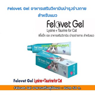 Felovet Gel อาหารเสริม วิตามินบำรุงร่างกาย สำหรับแมว ขนาด 50 กรัม