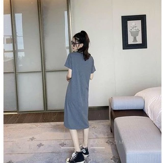 ชุดกระโปรงยาวผ้ายืด ลายดอกเดซี่