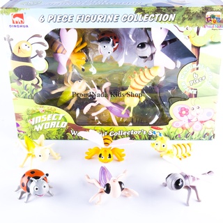 ProudNada Toys ของเล่นเด็ก ฟิกเกอร์ &amp; ของเล่นเพื่อการสะสม แมลง ตัวการ์ตูน 6 PIECE FIGURINE COLLECTION NO.K527-1