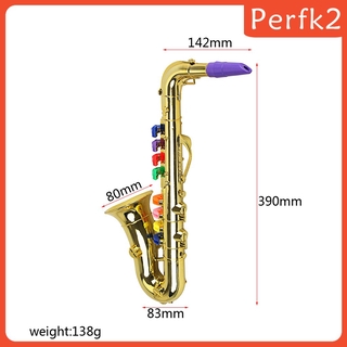 ( Perfk ) ของเล่นแซกโซโฟน 2 ตัวพร้อม 8 โน๊ตเสริมการเรียนรู้เด็ก