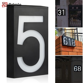 RDMLE LED Solar House Number Light Outdoor Plaque Solar Powered Numbers lamp Sign for Home House Street Garden Yard