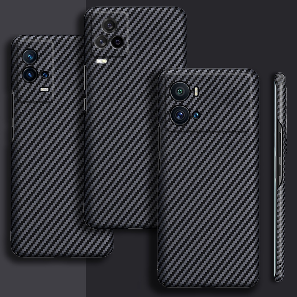 คาร์บอนไฟเบอร์ Hard Case สําหรับ Vivo iQOO 9 8 7 6 Pro NEO 7 5 6 Z3 Z1X Ultra Thin Cover