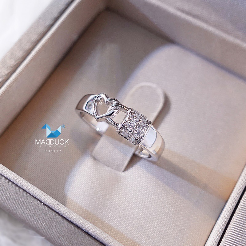 Madduckjewels แหวนเงินแท้ 925 CZ / โมอิส (Moissanite) / เพชร Lab Grown ชุบโรเดียม แหวนแต่งงาน RG1423