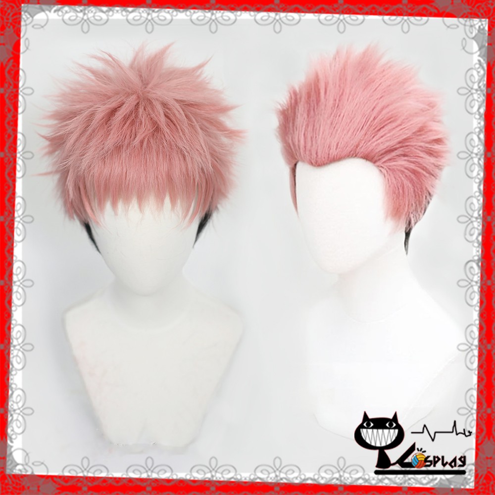 [มีจําหน่าย] วิกผมคอสเพลย์ Sukuna และ Yuji Itadori/วิกผม - คาถาเตือน: Jujutsu Kaisen สีดําและสีชมพู 