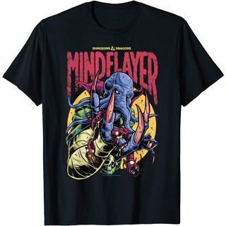 แขนสั้นcrew neckเสื้อยืด พิมพ์ลายโลโก้ Dungeons &amp; Dragons MindflayerS-XXXXL