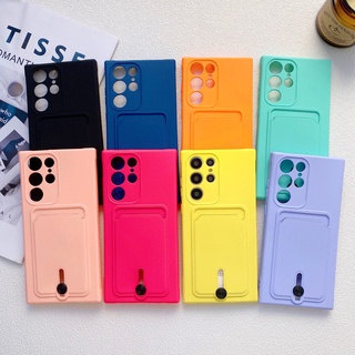 เคสซิลิโคน พร้อมช่องใส่บัตร สําหรับ Samsung Galaxy S22 S21 Plus Ultra S20 S21 FE